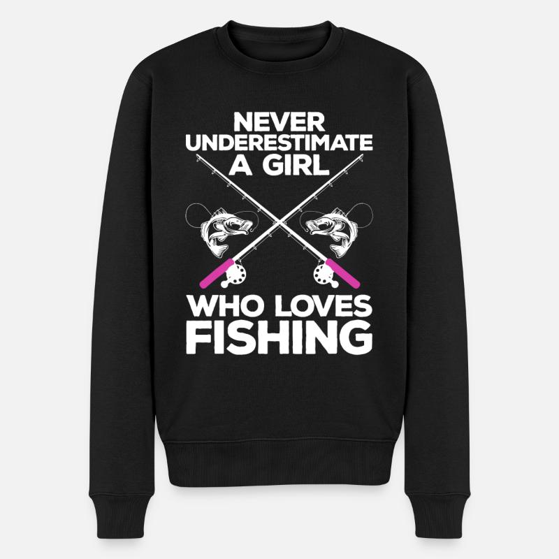 Pêche cool pour les femmes filles pêcheur poisson leurre s - Pull Premium bio Homme - noir