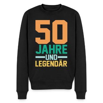 Fünfzig 50 Jahre Fünfzigster Geburtstag - Männer Premium Bio Pullover - Schwarz - Vorne - Nico (187cm)