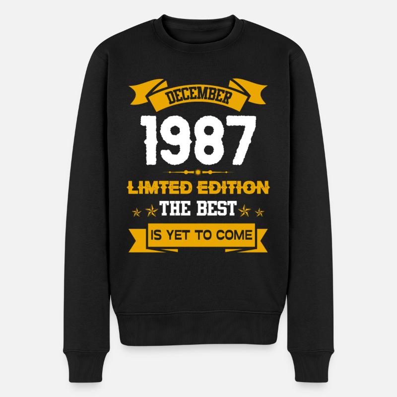 Décembre 1987 Cadeau d’anniversaire - Pull Premium bio Homme - noir
