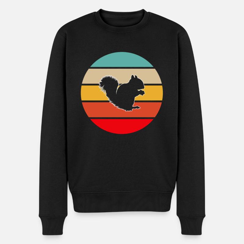 Eichhörnchen Retro - Männer Premium Bio Pullover - Schwarz