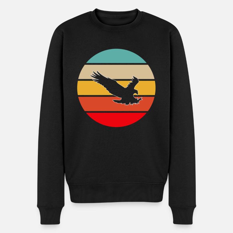 Adler Retro - Männer Premium Bio Pullover - Schwarz