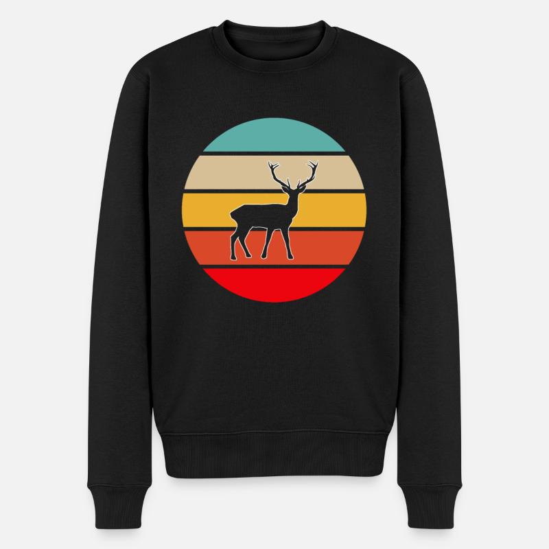 Hirsch Rétro - Pull Premium bio Homme - noir