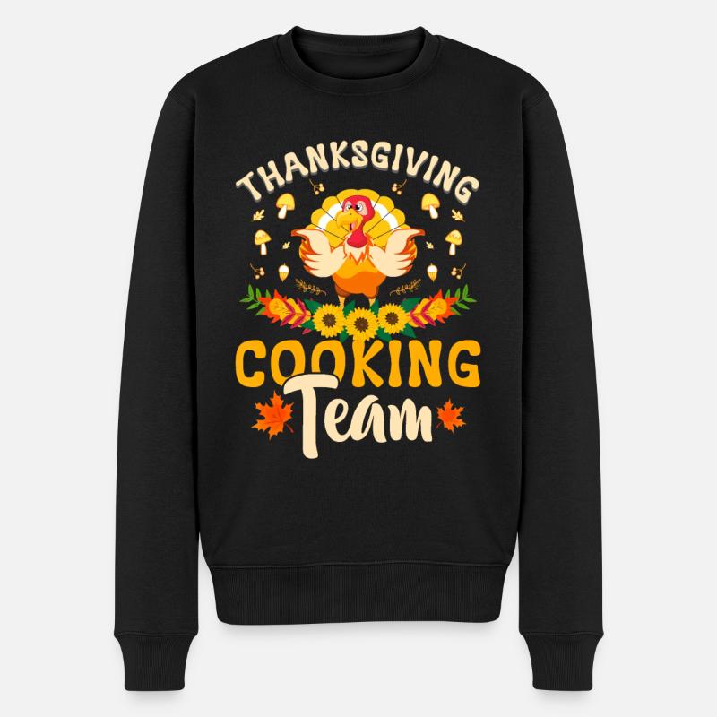Lustiger Thanksgiving-Truthahn Thanksgiving-Kochtee - Männer Premium Bio Pullover - Schwarz