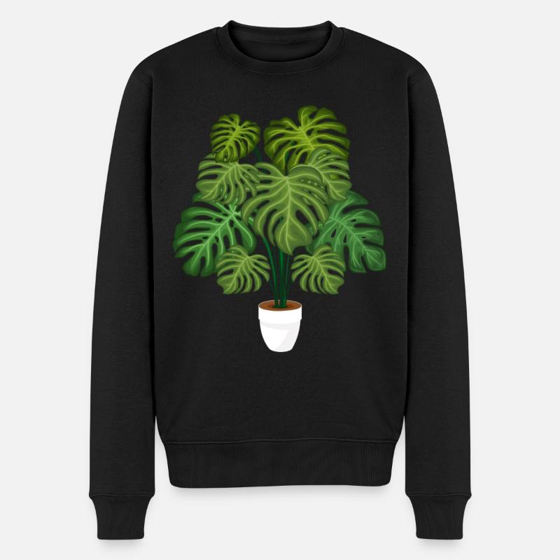 Monstera Deliciosa - Pull Premium bio Homme - noir