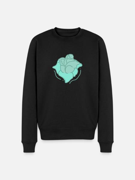 Rose Red Rose Hand-drawn - Men's Premium Organic Jumper - black