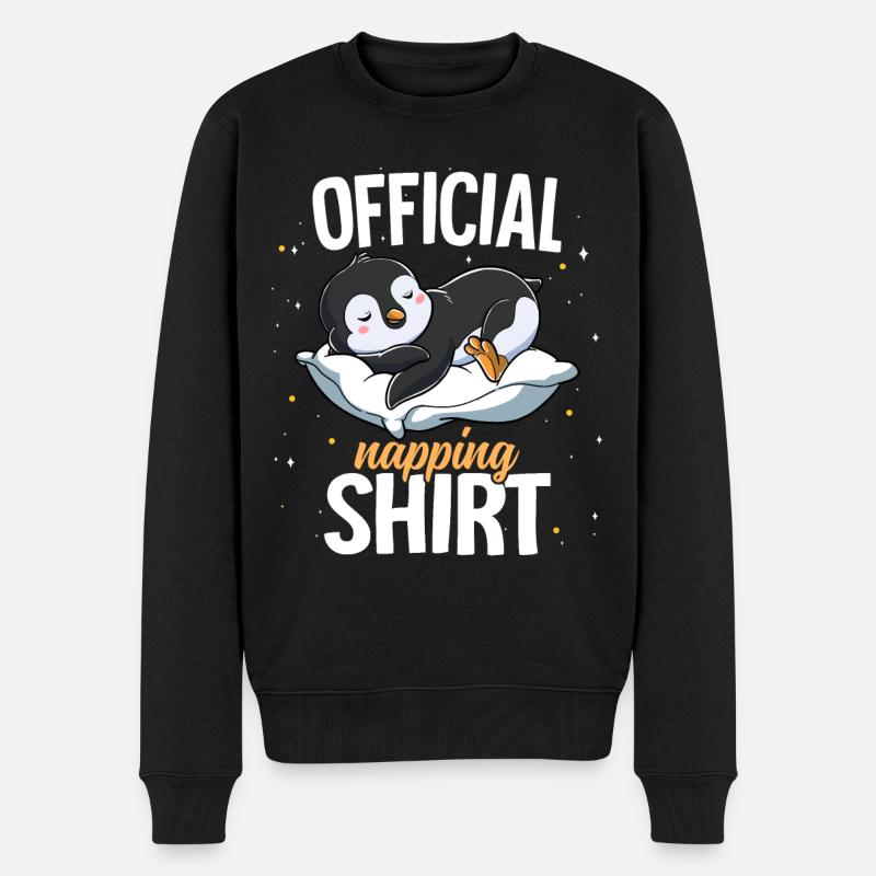 Sleeping Penguin Official Napping - Men's Premium Organic Jumper - black