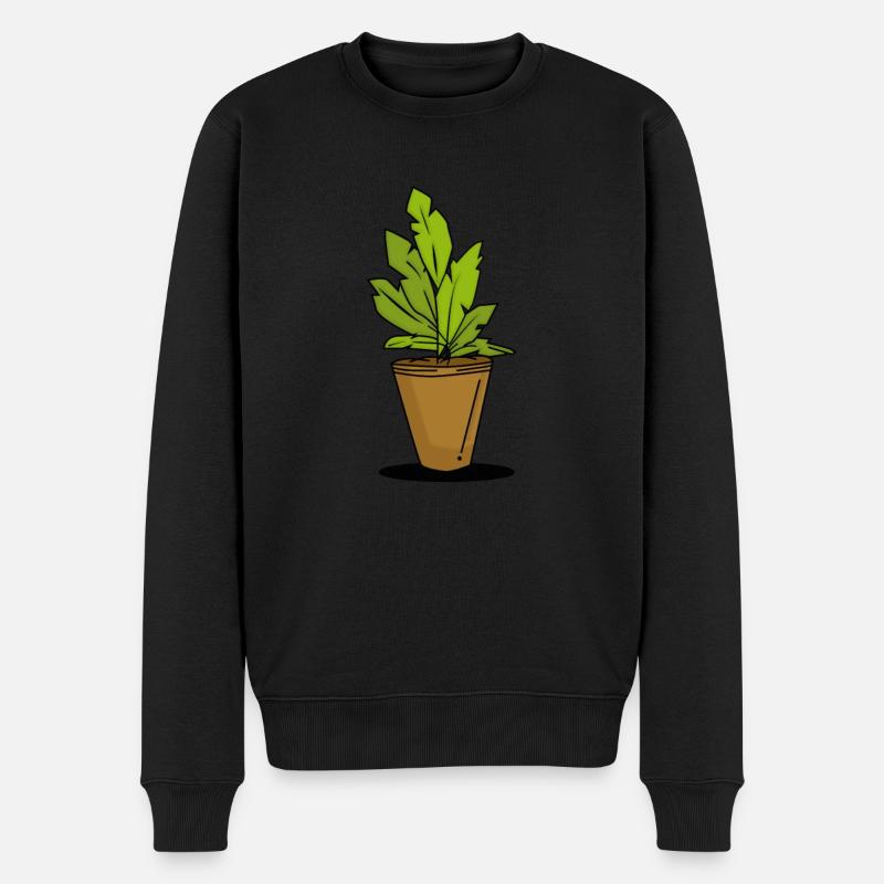 Pflanze Zimmerpflanze - Männer Premium Bio Pullover - Schwarz