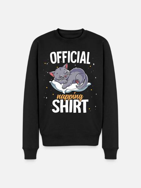 Sleeping Cat Official Napping - Men's Premium Organic Jumper - black