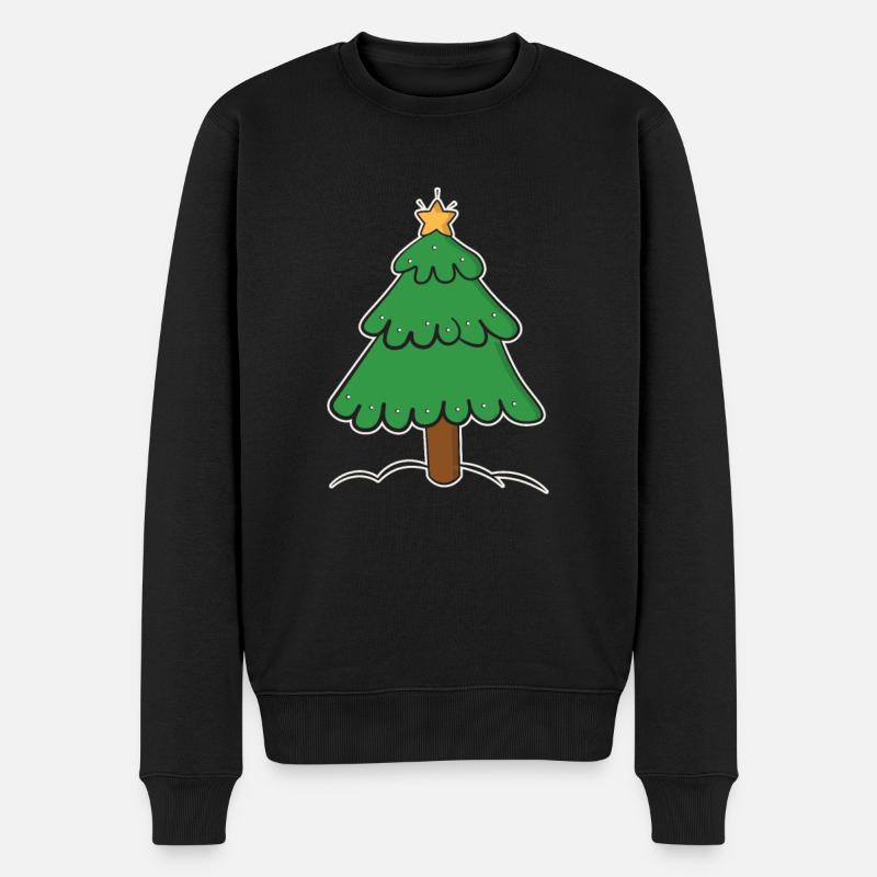 Weihnachtsbaum - Männer Premium Bio Pullover - Schwarz
