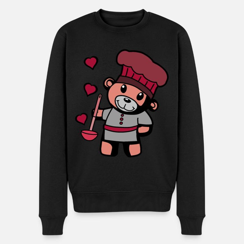 Hobbykoch Kochkunst Teddybär Koch Suppenkelle - Männer Premium Bio Pullover - Schwarz