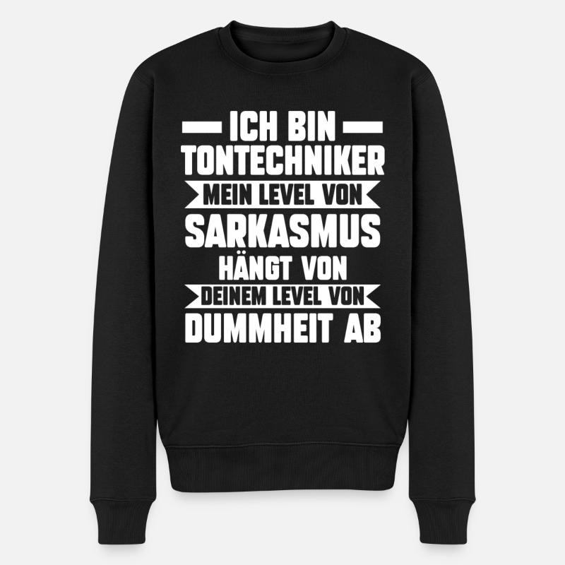 Toningenieur Tontechnik Tontechniker - Männer Premium Bio Pullover - Schwarz