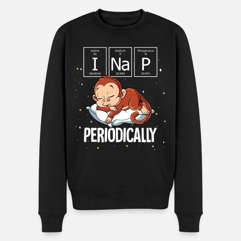 Schlafaffe Ich mache regelmäßig ein Nickerchen - Männer Premium Bio Pullover - Schwarz