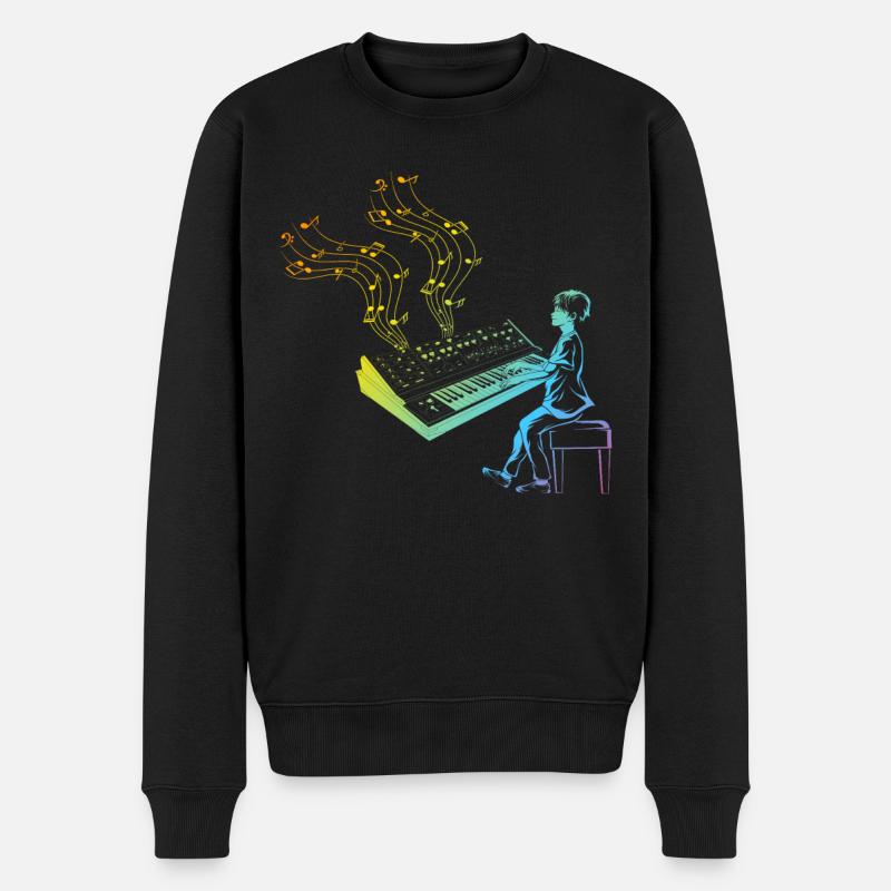 Pianist Piano Keyboard Player Piano Music Piano Pl - Männer Premium Bio Pullover - Schwarz