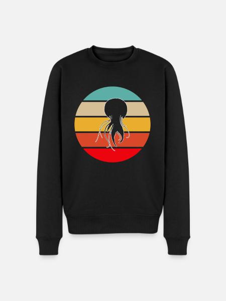 Jellyfish Retro - Men's Premium Organic Jumper - black