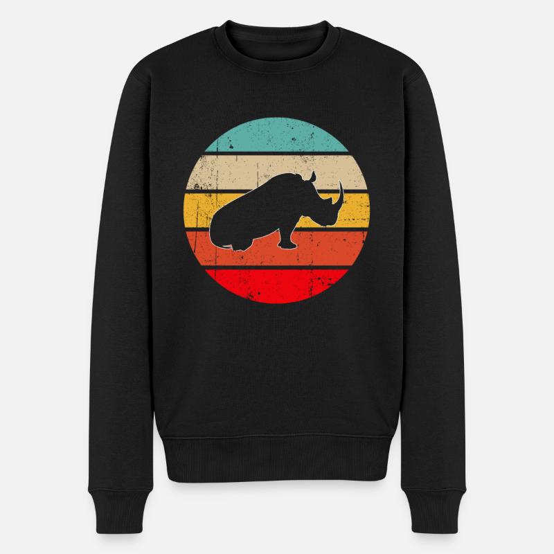 Rhinocéros Rétro - Pull Premium bio Homme - noir