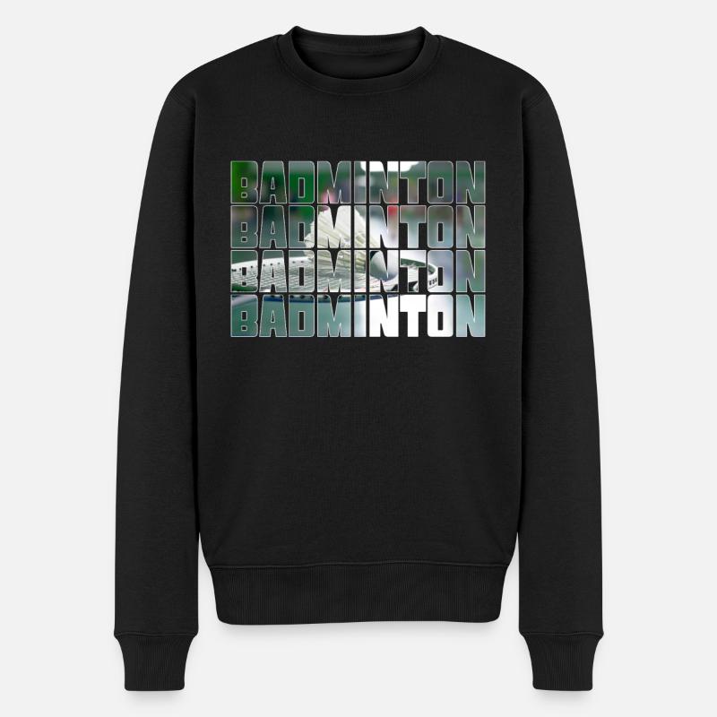 Badminton - Männer Premium Bio Pullover - Schwarz