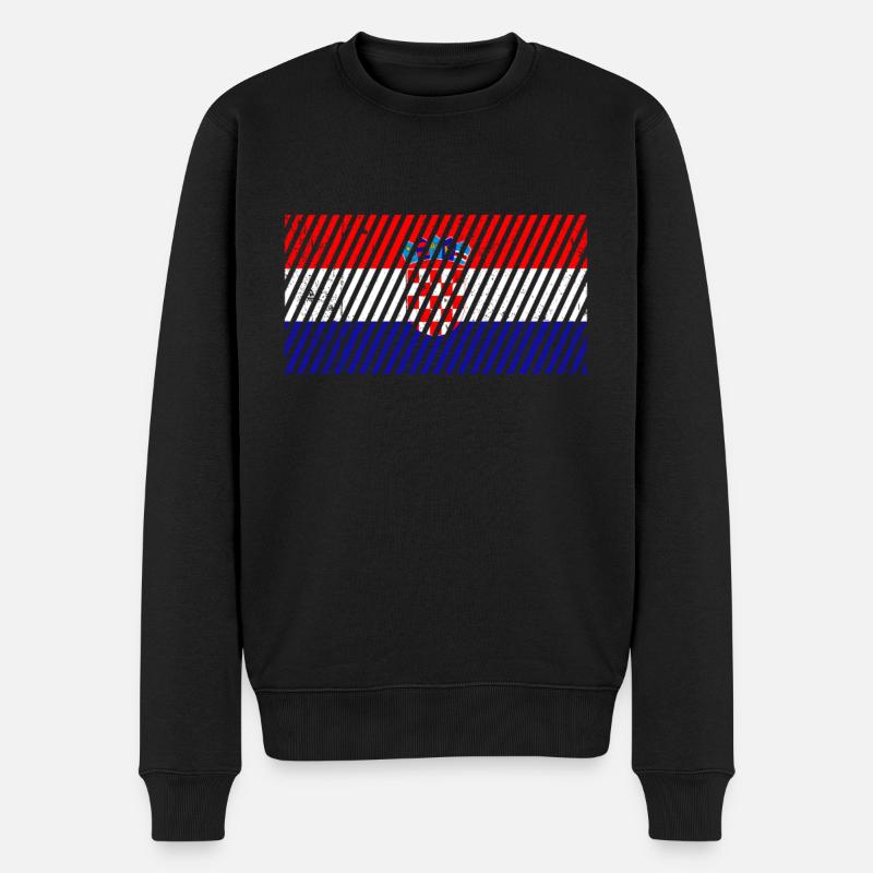 Kroatien Flagge - Männer Premium Bio Pullover - Schwarz