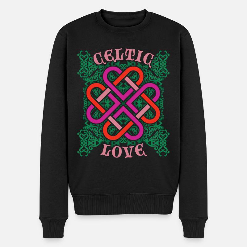 Keltisch, Kelten-Motiv, Kelten-Herz, Valentinstag - Männer Premium Bio Pullover - Schwarz
