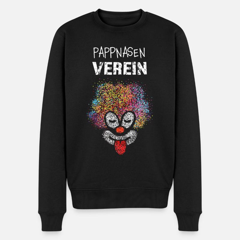 Pappnasen Clown Karneval Konfetti Karnevalsverein - Männer Premium Bio Pullover - Schwarz