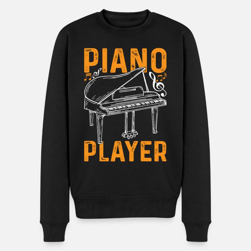 Piano Player Piano Pianist Musician Piano Player - Männer Premium Bio Pullover - Schwarz
