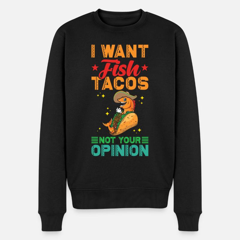 Fisch Tacos - Männer Premium Bio Pullover - Schwarz
