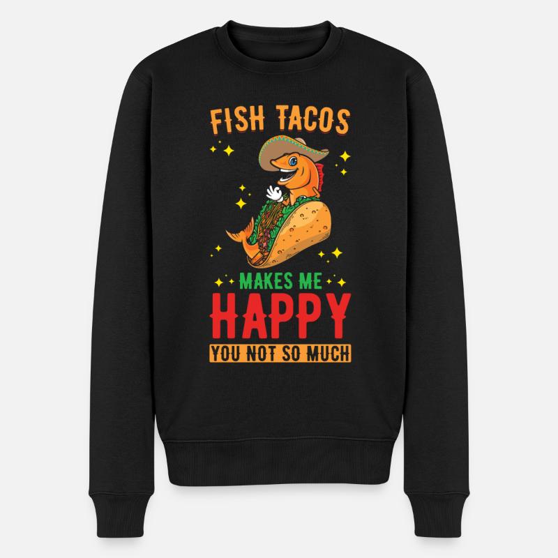 Tacos au poisson - Pull Premium bio Homme - noir