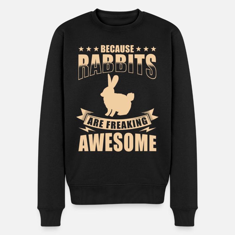 Hase Chinesisches Sternzeichen - Männer Premium Bio Pullover - Schwarz