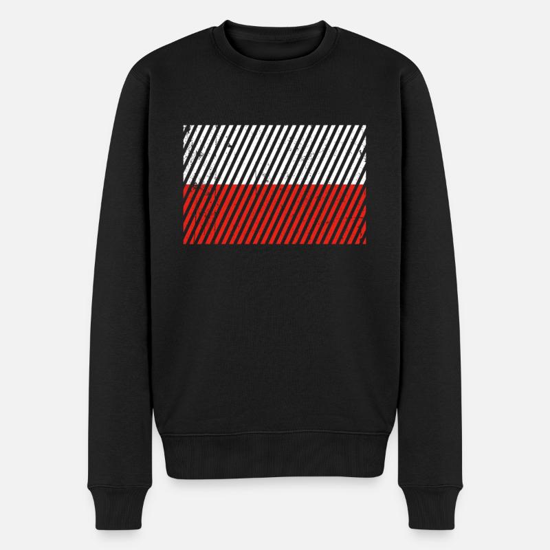 Drapeau de la Pologne - Pull Premium bio Homme - noir