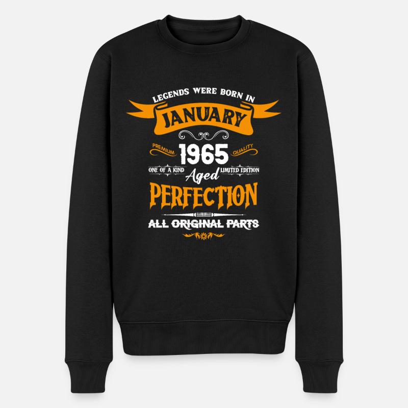 Legends Were Born In January 1965 - Männer Premium Bio Pullover - Schwarz