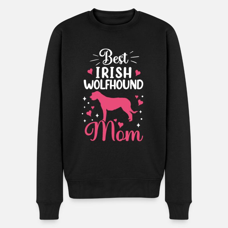 Beste Irischer Wolfshund Mama Irland Windhund - Männer Premium Bio Pullover - Schwarz