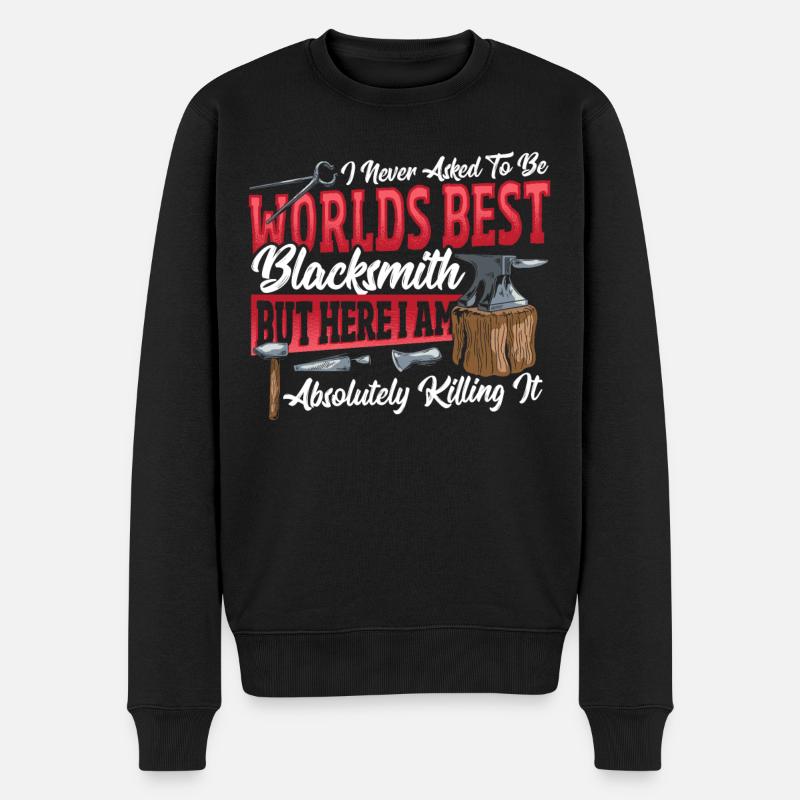 Meilleur forgeron au monde - Pull Premium bio Homme - noir
