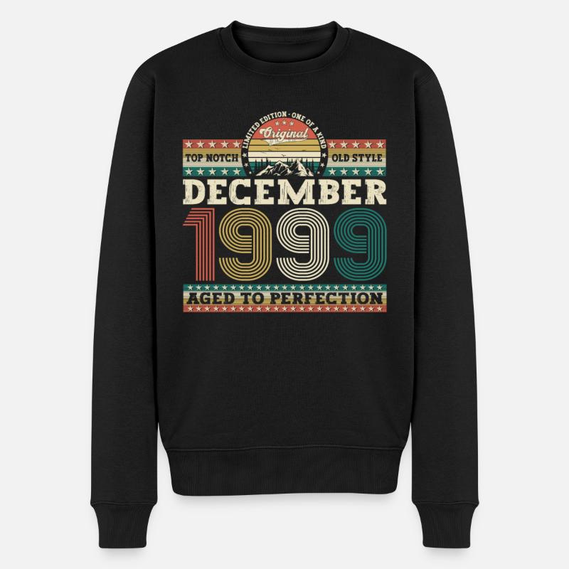 Dezember Jahrgang 1999 23. Geburtstag Geschenk - Männer Premium Bio Pullover - Schwarz