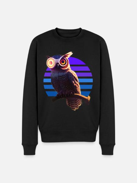 Robot Owl Hybrid Being - Men's Premium Organic Jumper - black