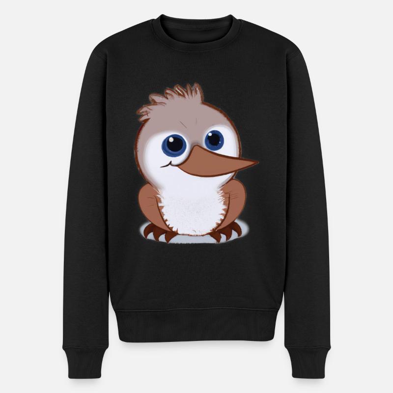 Kookaburra Zeichnung - Männer Premium Bio Pullover - Schwarz