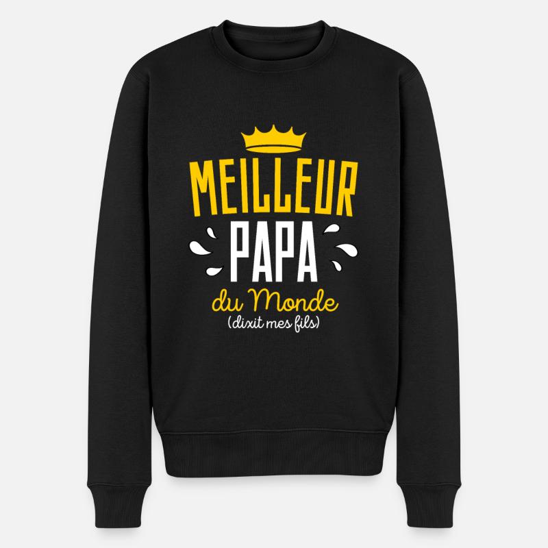 Cadeau Meilleur Papa Noel Anniversaire - Pull Premium bio Homme - noir