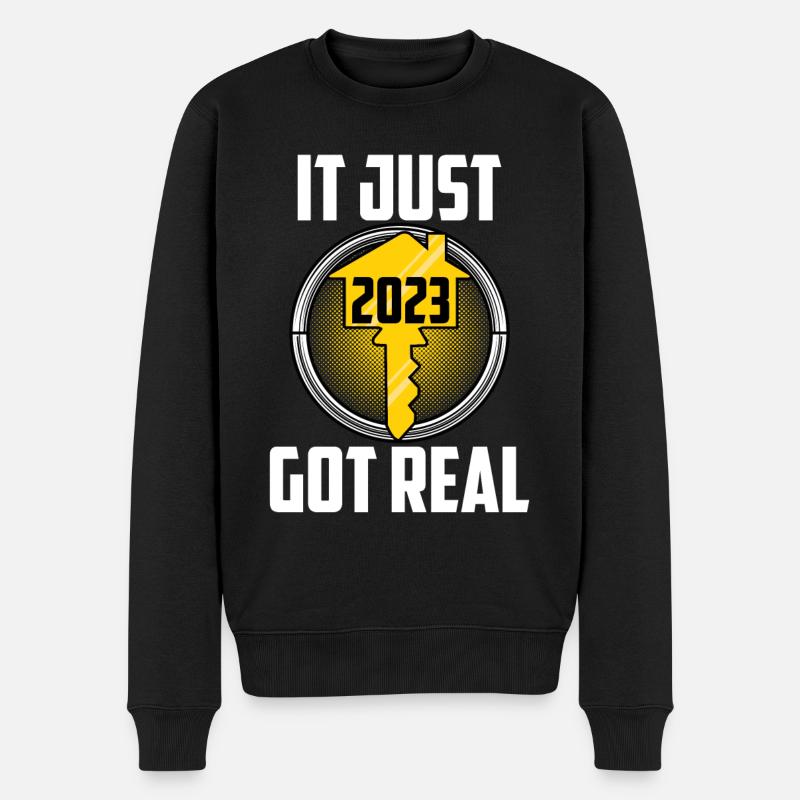 Just Got Real - Männer Premium Bio Pullover - Schwarz