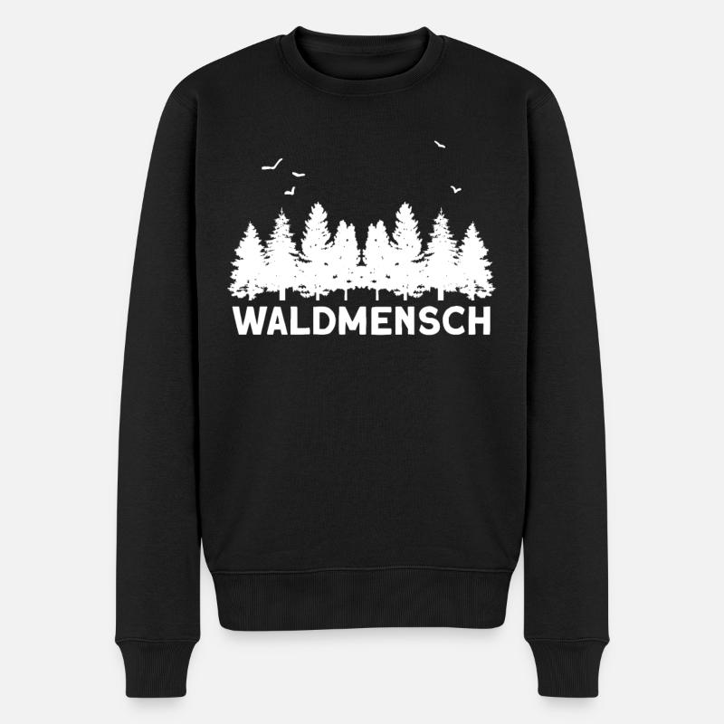 Waldmensch - Männer Premium Bio Pullover - Schwarz