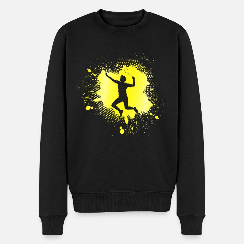 Badminton - Männer Premium Bio Pullover - Schwarz