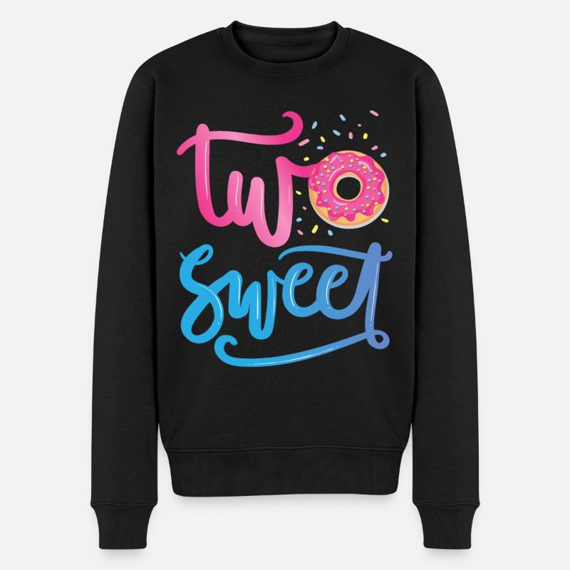 Zwei Süße | Donut Geburtstag Shirt | Donut Themed - Männer Premium Bio Pullover - Schwarz