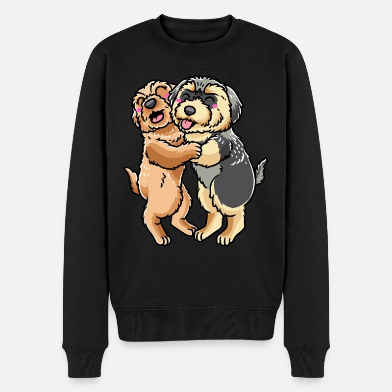 Morkie amoureux des chiens - Pull Premium bio Homme - noir