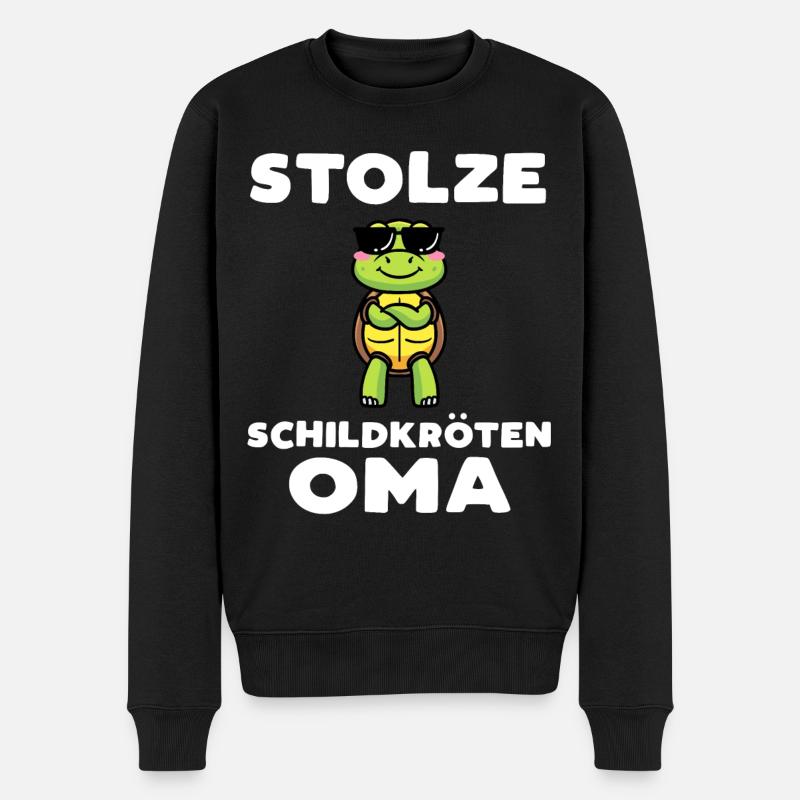 Stolze Schildkröten Oma Schildkröte - Männer Premium Bio Pullover - Schwarz