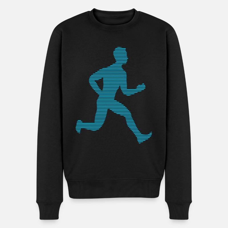 Joggen - Männer Premium Bio Pullover - Schwarz