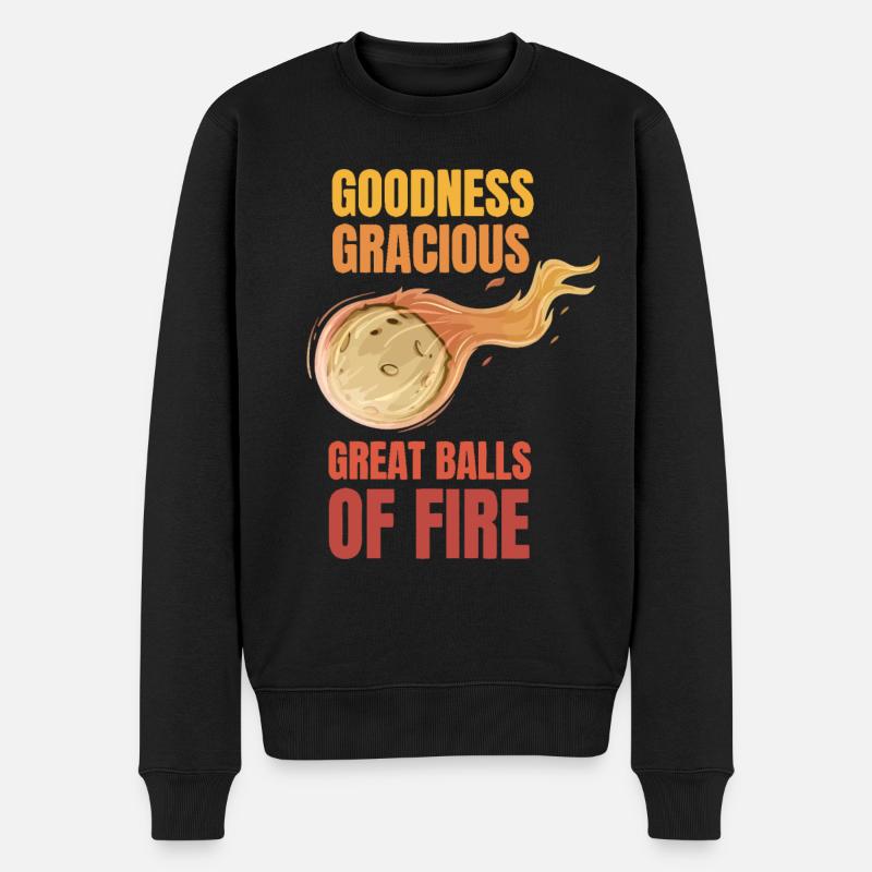 Grandes boules de feu drôle de comète météore flamboyante ast - Pull Premium bio Homme - noir