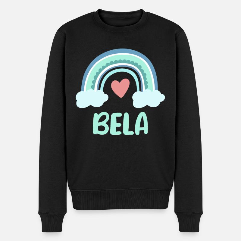 Bela Name Regenbogen Baby - Männer Premium Bio Pullover - Schwarz