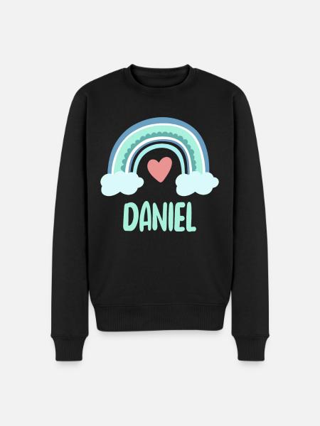 Daniel Name Rainbow Baby - Men's Premium Organic Jumper - black