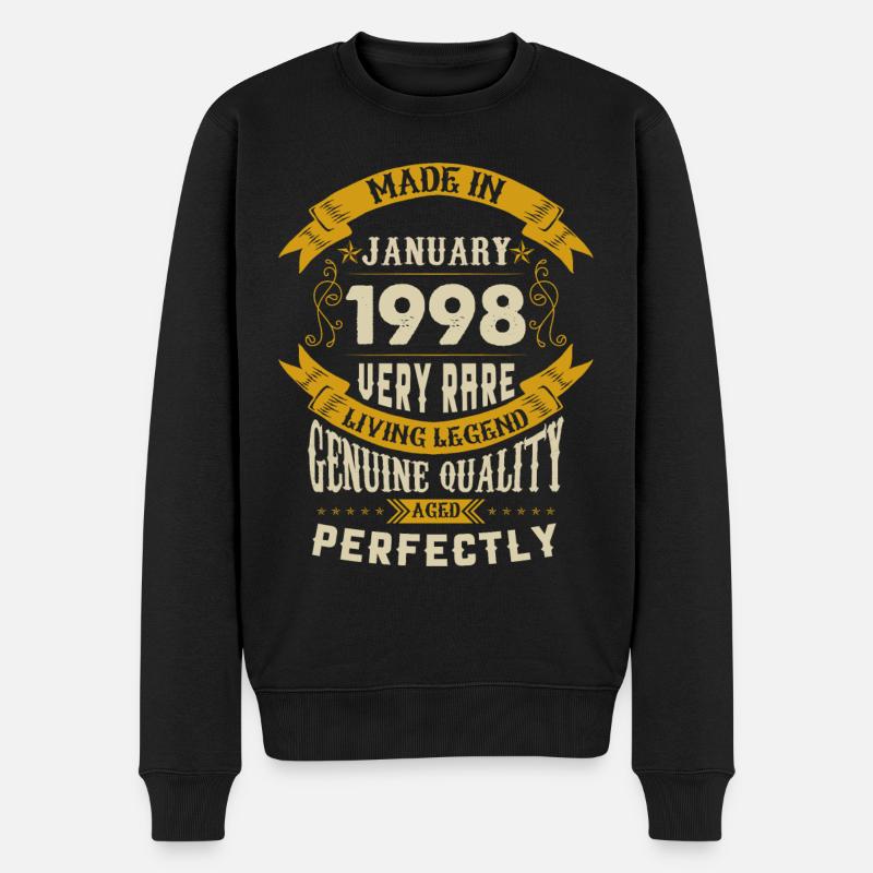 Janvier 1998 Millésime anniversaire - Pull Premium bio Homme - noir