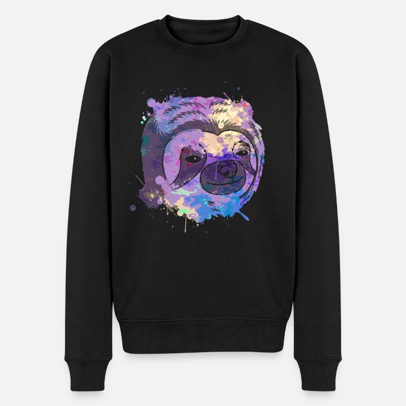 Sloth Faultier - Männer Premium Bio Pullover - Schwarz