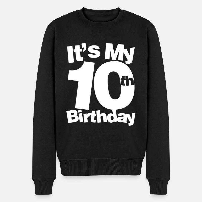 10. Geburtstag Es ist mein 10. Geburtstag 10 Jahre alt Bi - Männer Premium Bio Pullover - Schwarz