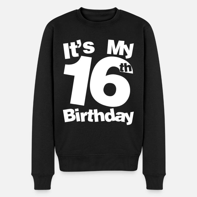 16. Geburtstag Es ist mein 16. Geburtstag 16-jähriger Bi - Männer Premium Bio Pullover - Schwarz