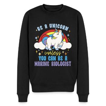 Marine Biology Be A Unicorn Unless Marine Animals - Männer Premium Bio Pullover - Schwarz - Vorne - Nico (187cm)